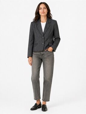 🐑 Anne Klein 100% Wool Blazer Women’s Petite 4 Union Made - Made in USA Vintage